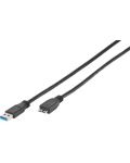 Кабел Vivanco - 45237, USB-A/Micro USB, 0.75 m, черен - 1t