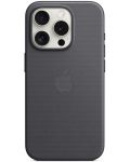 Калъф Apple - FineWoven MagSafe, iPhone 15 Pro, черен - 5t