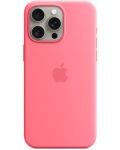 Калъф Apple - Silicone, iPhone 15 Pro Max, MagSafe, розов - 2t