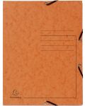 Картонена папка Exacompta - с ластик и 3 капака, оранжева - 1t