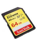Карта памет SanDisk - Extreme, 64GB, SDXC, Class10 - 2t