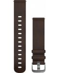 Каишка Garmin - QR Leather, Venu/vivomove, 20 mm, Dark Brown/Silver - 1t