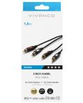 Аудио кабел Vivanco - 46010, 2x RCA/2x RCA, 1.5 m, черен - 2t
