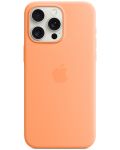 Калъф Apple - Silicone MagSafe, iPhone 15 Pro Max, Orange Sorbet - 3t