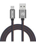 Кабел Tellur - Denim, USB-A/Micro USB, 1 m, син - 1t