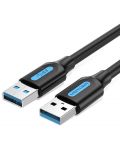 Кабел Vention - CONBG, USB-A/USB-A, 1.5 m, черен - 1t