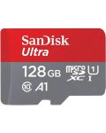 Карта памет SanDisk - Ultra, 128GB, microSDXC, Class10 + адаптер - 2t