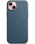 Калъф Apple - FineWoven MagSafe, iPhone 15 Plus, Pacific Blue - 2t