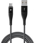 Кабел ttec - ExtremeCable, USB-A/USB-C, 1.5 m, сив/черен - 3t