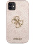 Калъф Guess - PU 4G Metal Logo Case, iPhone 11, розов - 1t