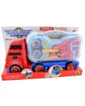 Детска играчка - Камионче, с куфарче, червено, 37 cm - 1t
