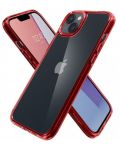 Калъф Spigen - Ultra Hybrid, iPhone 14 Plus, прозрачен/червен - 2t