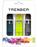 Каишки Trender - Trio Bundle, 22 mm, 3 броя, зелени/сива - 1t