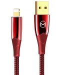Кабел Xmart - Shark, USB-A/Lightning, 1.2 m, червен - 1t