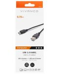 Кабел Vivanco - 45207, USB-A/Mini USB, 0.75 m, черен - 2t