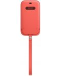 Калъф Apple - Leather Sleeve MagSafe, iPhone 12/12 Pro, Pink Citrus - 3t