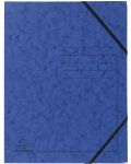 Картонена папка Exacompta - с ластик, синя - 1t