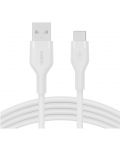 Кабел Belkin - Boost Charge, USB-A/USB-C, 1 m, бял - 3t