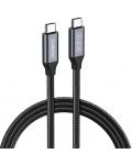 Кабел Duzzona - A9 Data Cable, USB-C/USB-C, 1 m, 100W, сив - 1t