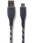 Кабел Boompods - Retro Armour, USB-A/USB-C, 1.5 m, Graphite - 1t