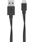 Кабел Belkin - Flat, USB-A/Micro USB, 1.5 m, черен - 1t