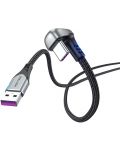 Кабел Vention - COHHG, U-Shaped, USB-C/USB-A, 1.5 m, сив/черен - 2t