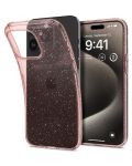 Калъф Spigen - Liquid Crystal Glitter, iPhone 15 Pro Max, Rose Quartz - 1t