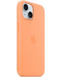 Калъф Apple - Silicone MagSafe, iPhone 15, Orange Sorbet - 2t
