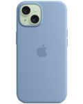 Калъф Apple - Silicone MagSafe, iPhone 15, Winter Blue - 6t