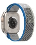 Каишка Techsuit - W039 Nylon, Apple Watch, 38/40/41 mm, сива/синя - 2t