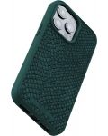 Калъф Njord - Salmon Leather MagSafe, iPhone 15 Pro Max, зелен - 6t