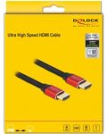 Кабел Delock -  85774 Ultra High Speed, HDMI/HDMI, 2 m, червен - 2t