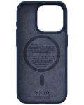 Калъф Njord - Salmon Leather MagSafe, iPhone 15 Pro, син - 3t