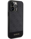 Калъф Guess - PU 4G Stripe, iPhone 15 Pro Max, MagSafe, черен - 4t