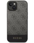 Калъф Guess - 4G Stripe, iPhone 14/13, сив - 1t