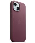 Калъф Apple - FineWoven MagSafe, iPhone 15 Plus, Mulberry - 2t