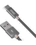 Кабел Yenkee - 301 GY, USB-A/USB-C, 1 m, сив - 1t