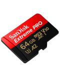 Карта памет SanDisk - Extreme PRO, 64GB, microSDXC, Class10 + адаптер - 4t