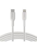 Кабел Belkin - Playa, USB-C/Lightning, braided, 1 m, бял - 1t
