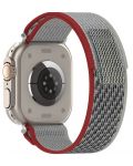 Каишка Techsuit - W039 Nylon, Apple Watch, 38/40/41 mm, червена/сива - 3t