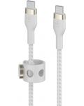 Кабел Belkin - Boost Charge, USB-C/USB-C, Braided silicone, 3 m, бял - 1t