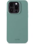 Калъф Holdit - Silicone, iPhone 15 Pro, Moss Green - 1t
