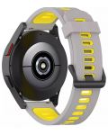 Каишка Techsuit - W002, Galaxy Watch/Huawei Watch, 22 mm, сива/жълта - 2t