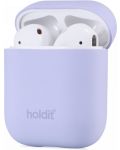 Калъф за слушалки Holdit - Silicone, AirPods 1/2, лилав - 2t