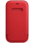 Калъф Apple - Leather Sleeve MagSafe, iPhone 12/12 Pro, червен - 2t