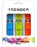 Каишки Trender - Trio Bundle, 20 mm, 3 броя, зелена/синя/оранжева - 1t