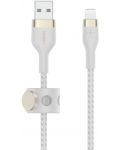 Кабел Belkin - Boost Charge, USB-A/Lightning, Braided silicone, 3 m, бял - 2t