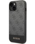 Калъф Guess - 4G Stripe, iPhone 14/13, сив - 2t