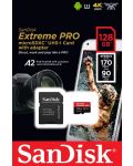 Карта памет SanDisk - Extreme PRO, 128GB, microSDXC, Class10 + адаптер - 5t