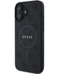 Калъф Guess - PU Leather 4G Colored Ring MagSafe, iPhone 16 Plus, черен - 2t